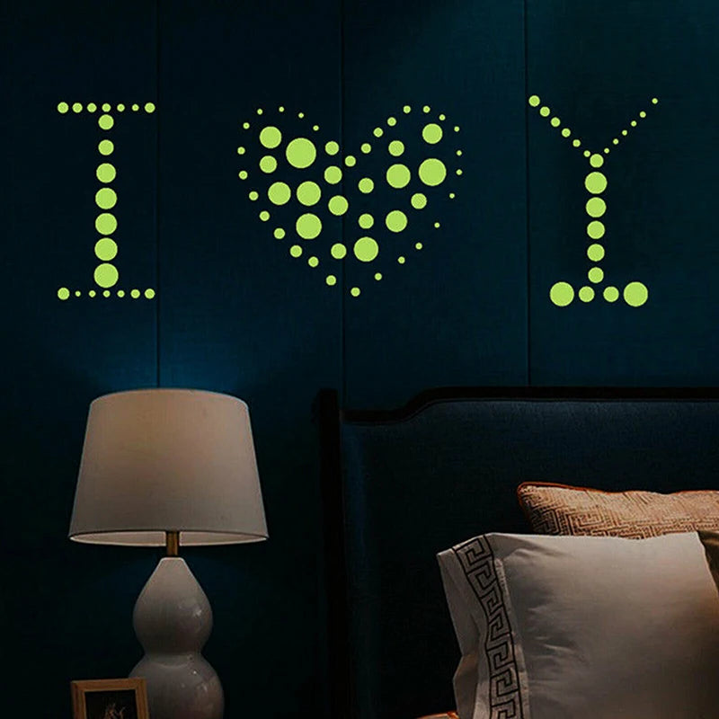 407pcs Luminous Round Dots Wall Sticker For Kids Rooms Ceiling Wall Decals Glow In The Dark Decorations Dots Wall Stickers New