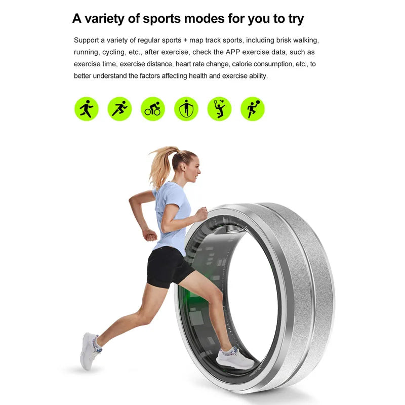 Smart Ring, Bluetooth 5.1,Fitness Tracker,Health and Sleep Monitor, 5ATM Waterproof, Multi-sport Mode