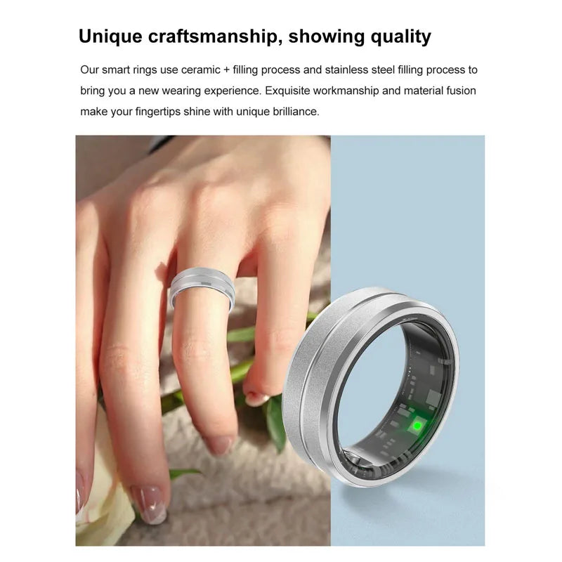 Smart Ring, Bluetooth 5.1,Fitness Tracker,Health and Sleep Monitor, 5ATM Waterproof, Multi-sport Mode