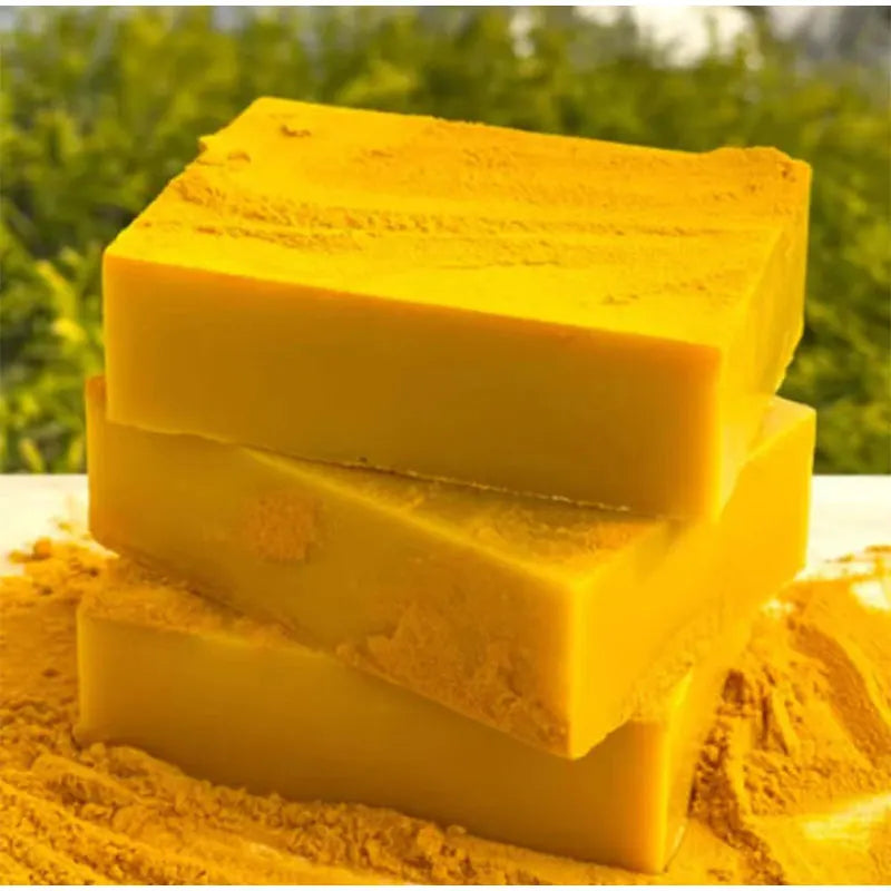 Turmeric Hand Made Soap Lemon Kojic Acid Natural Soap Shower Facial 3 Colors Glutathione Skin Lightening Brightening Face 100g