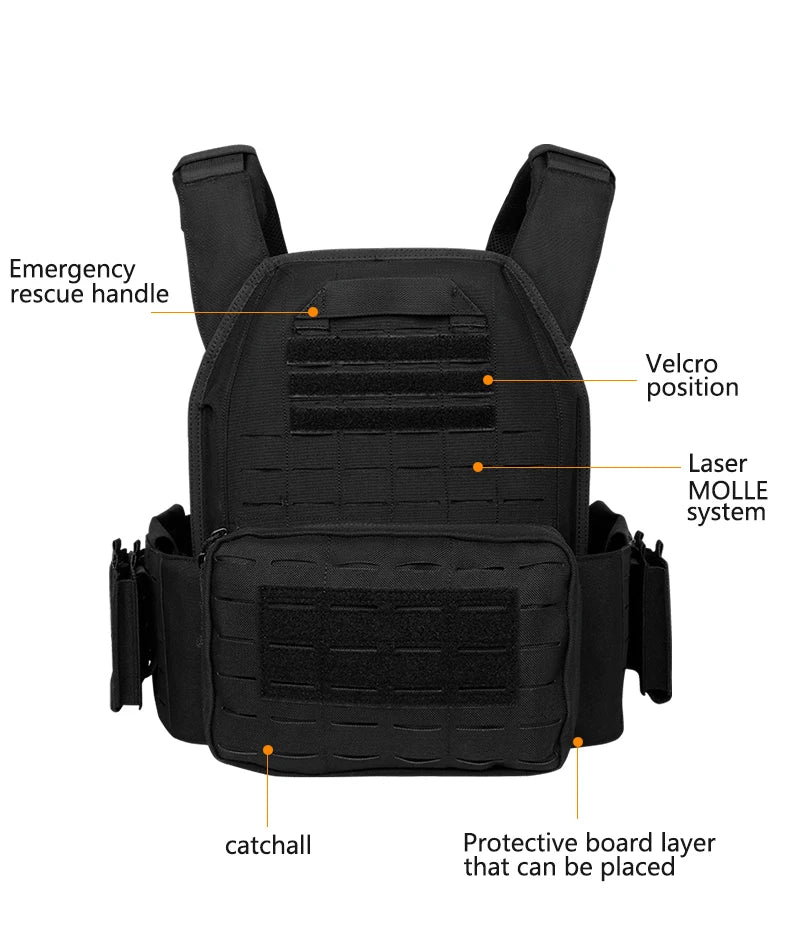 Ranger Green Plate Carrier Tactico Vest With Quick Release Security Molle Chaleco Tactico Bandolier Laser Cut Vest