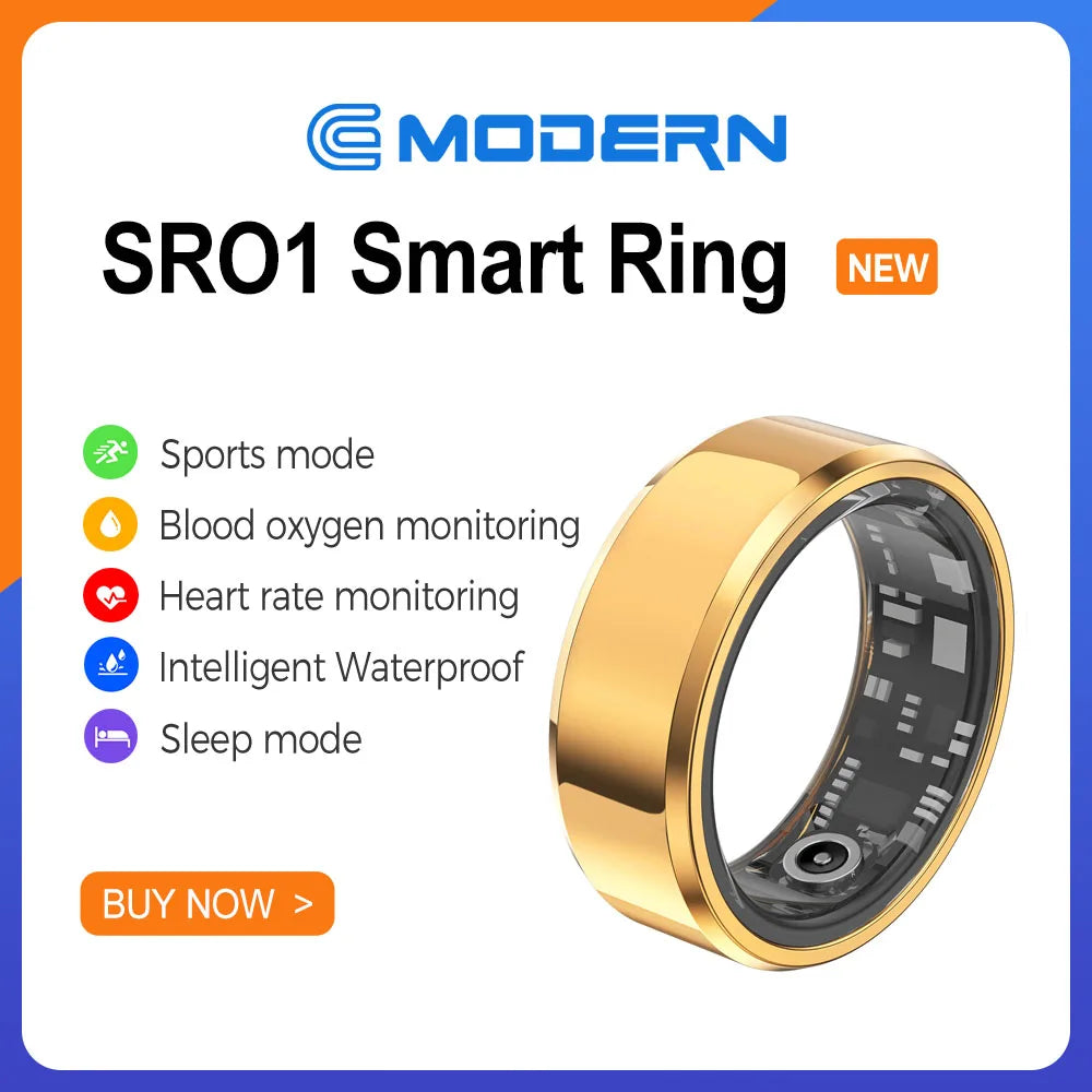 Smart Ring, Bluetooth 5.1,Fitness Tracker,Health and Sleep Monitor, 5ATM Waterproof, Multi-sport Mode