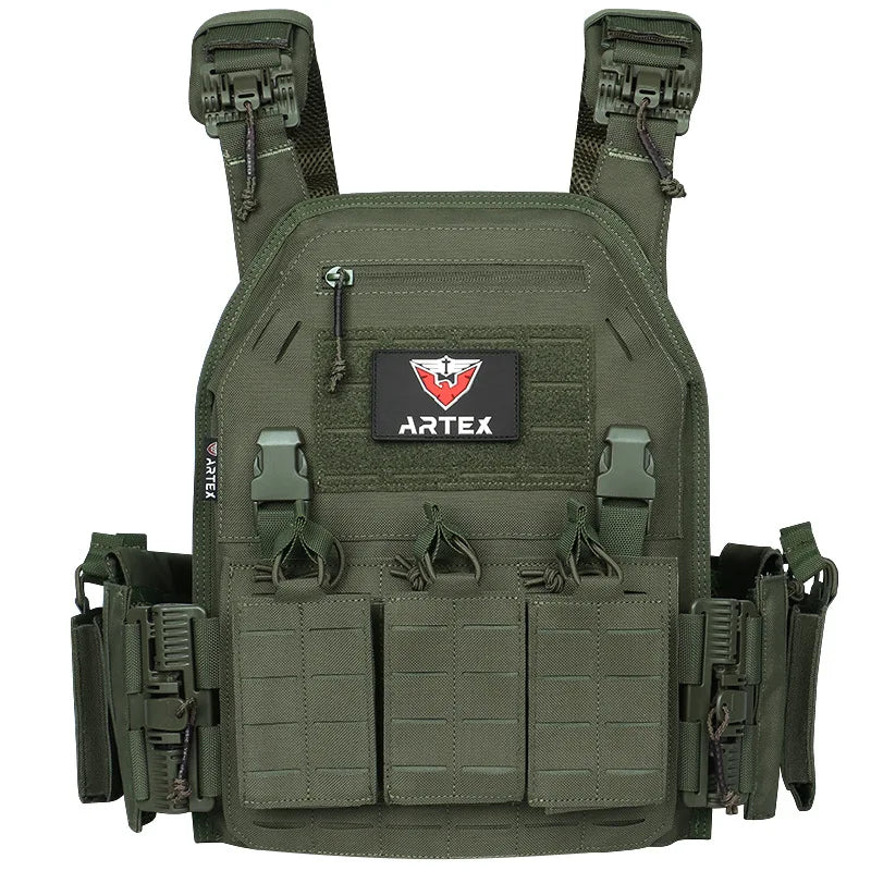 Ranger Green Plate Carrier Tactico Vest With Quick Release Security Molle Chaleco Tactico Bandolier Laser Cut Vest