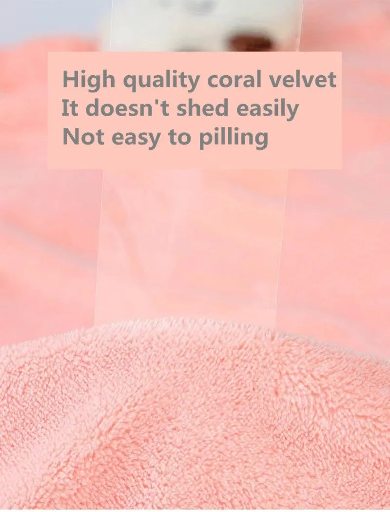 Double Thick Dry Hair Towel Double Sides Use Dry Hair Cap Multi-color Strong Absorbent Rippled Edge Thick Quick Drying Bath Hat