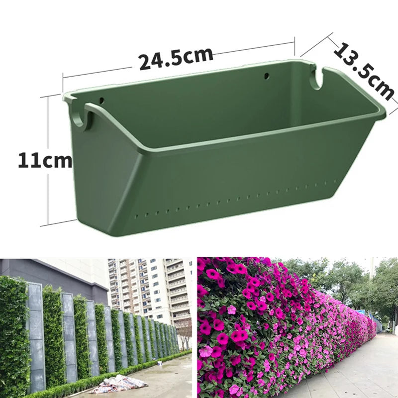 Hanging Garden Plant Wall Flower Pot Container Wall Hanging Vertical Green wall-mounted Plastic Planting Box Home Decor