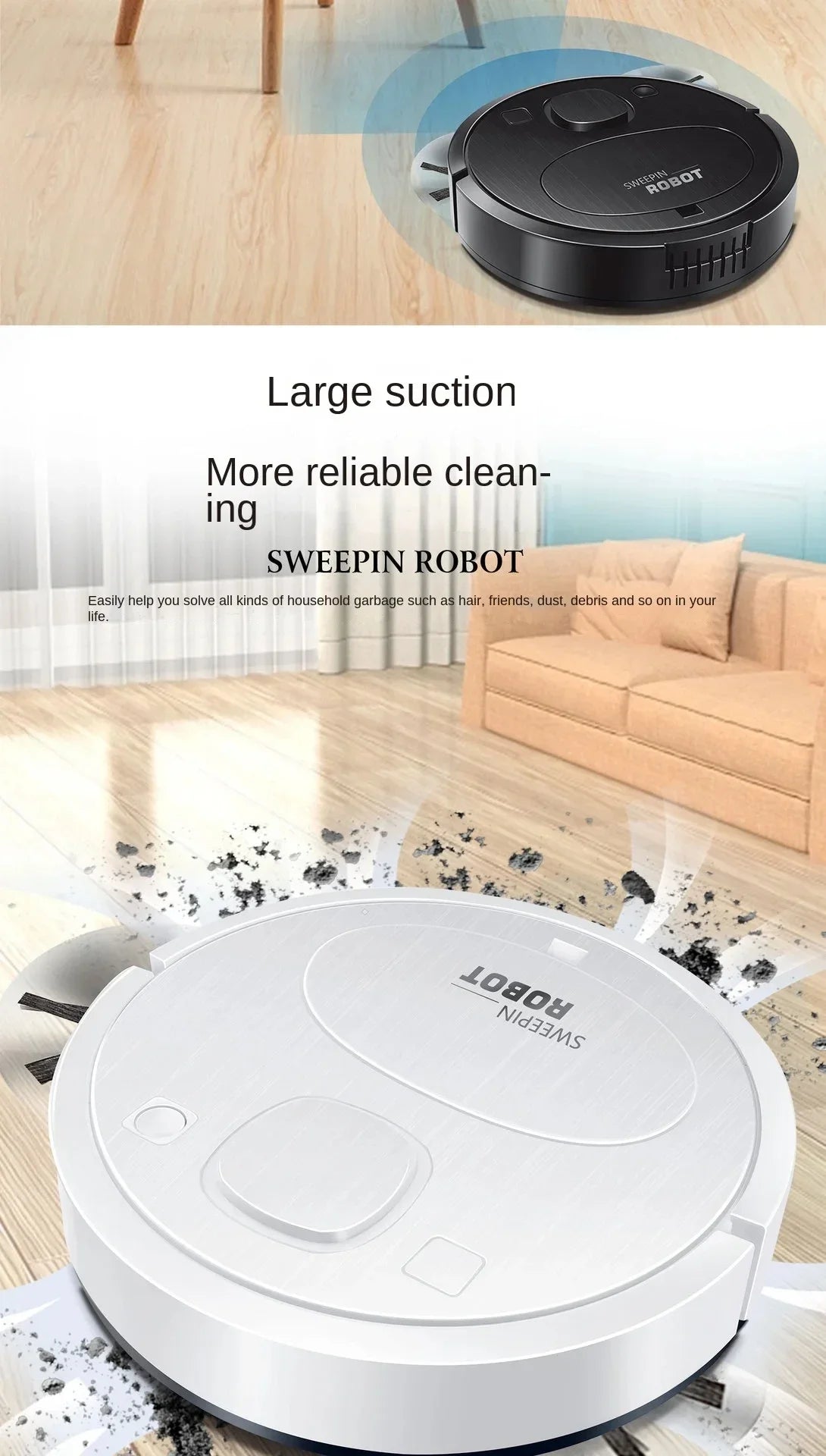 Xiaomi Smart Wireless Sweeping Robot Ultra-quiet Remote Control  Vacuum Floor Cleaner Carpet Mopping Machine Use For Home Office