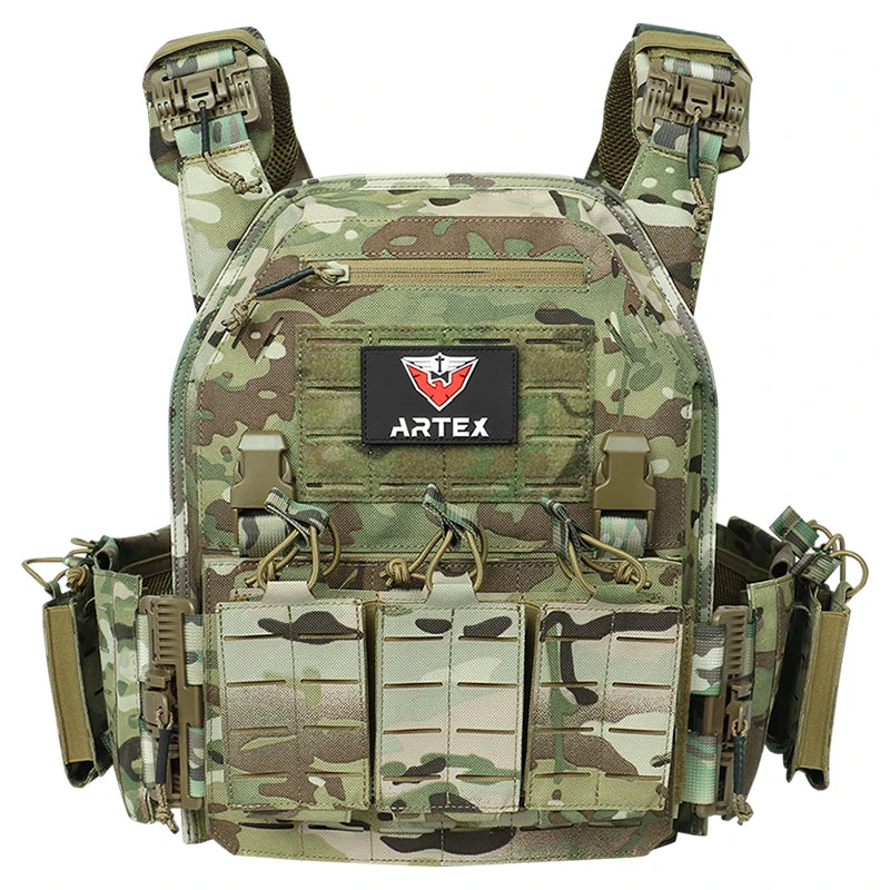 Ranger Green Plate Carrier Tactico Vest With Quick Release Security Molle Chaleco Tactico Bandolier Laser Cut Vest