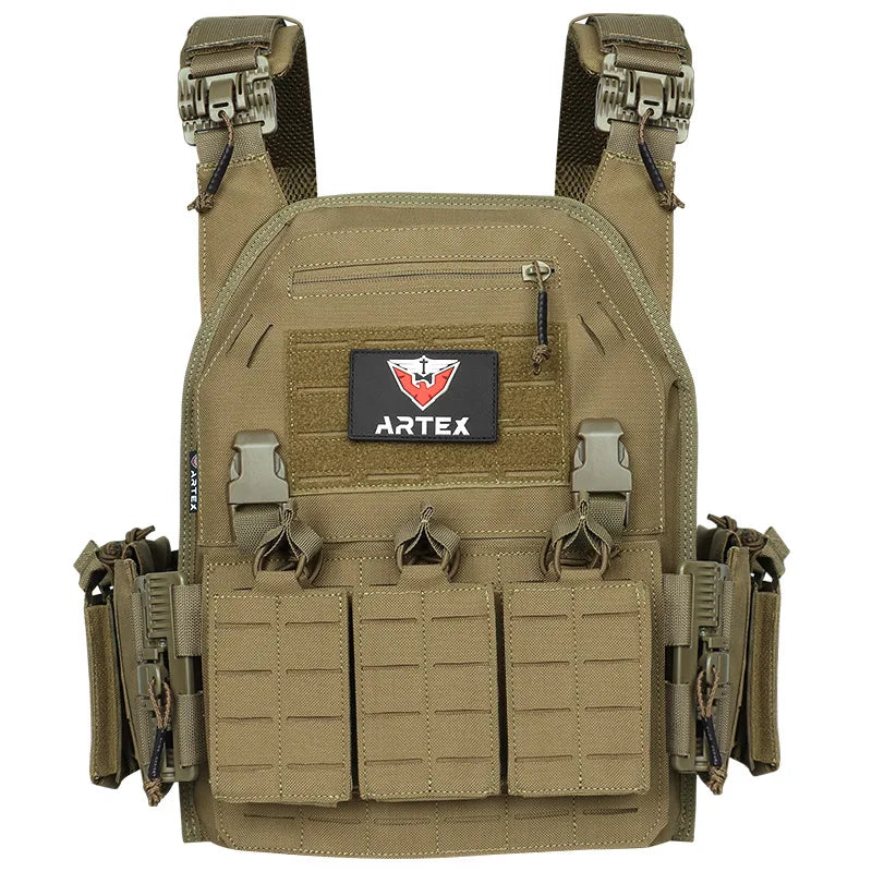 Ranger Green Plate Carrier Tactico Vest With Quick Release Security Molle Chaleco Tactico Bandolier Laser Cut Vest