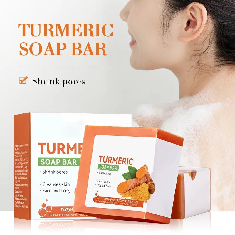 Hand Made Turmeric Soap Body Cleaning Lightening Dark Underarm Leg Body Cleansers Brightening Face Soap Tender Skin Care Beauty